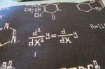 Another Hatchett Job, photo by Ethan Hatchett, chemistry quilt, baby quilt, scientific formulas fabric